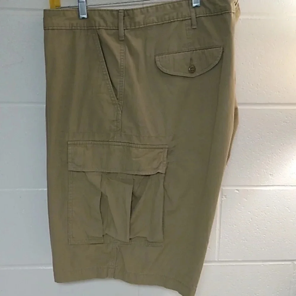 LEVIS WATERLESS, 100% COTTON, KHAKI TAN, CARGO SHORTS, SNAP CARGO POCKETS, W52 - Picture 10 of 10